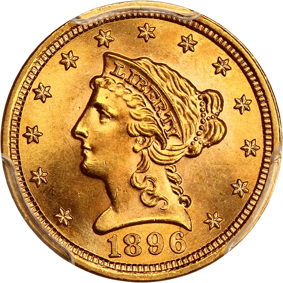 image for: 1896 $2 1/2 PCGS MS64