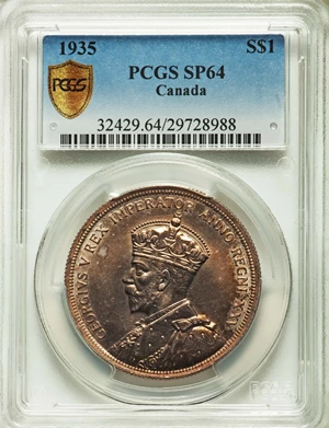 image for: George V Specimen Dollar 1935 SP64 PCGS
