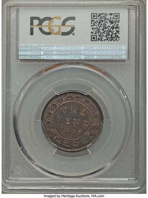 image for: Victoria Cent 1859 MS63 Brown PCGS