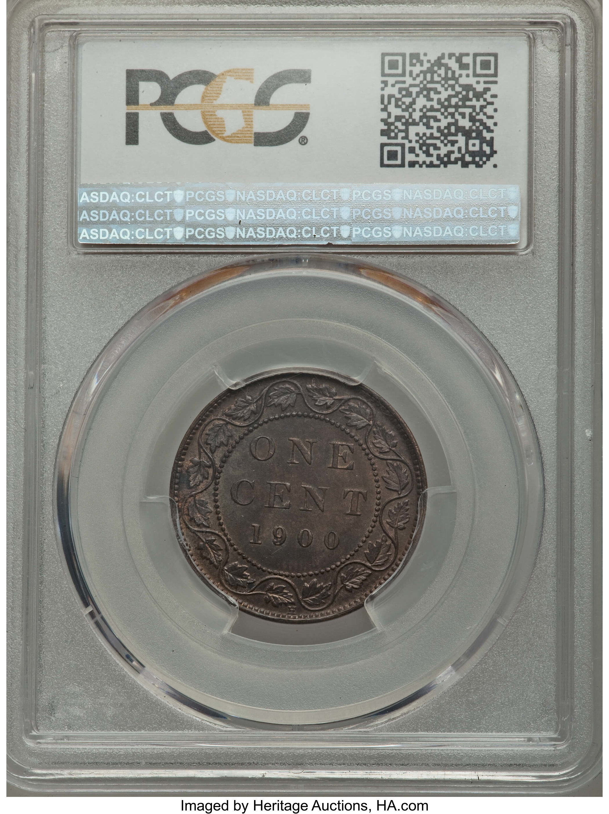 image for: Victoria Cent 1900-H MS64 Brown PCGS