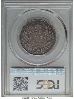 image for: Victoria 50 Cents 1871-H F12 PCGS