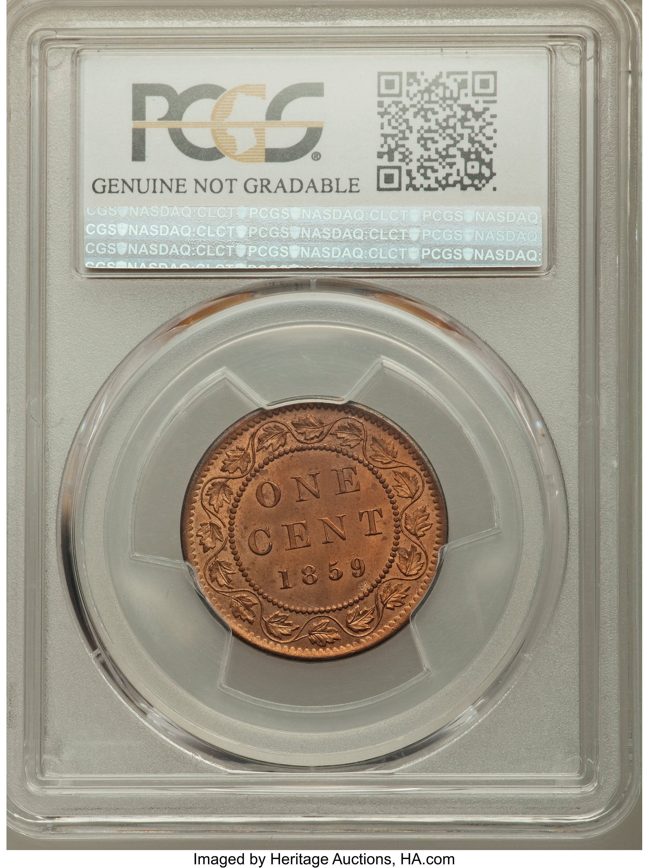 1859 1c Province of Canada, Narrow 9, DP-1 MS BN VG10 BN thumbnail 2