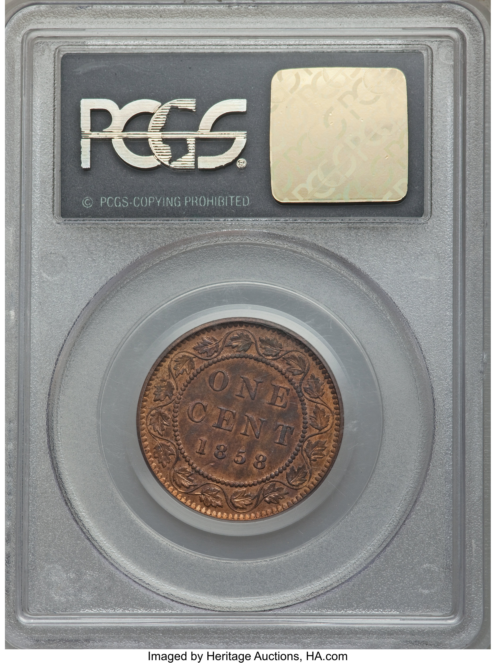image for: Victoria Cent 1858 MS61 Red and Brown PCGS