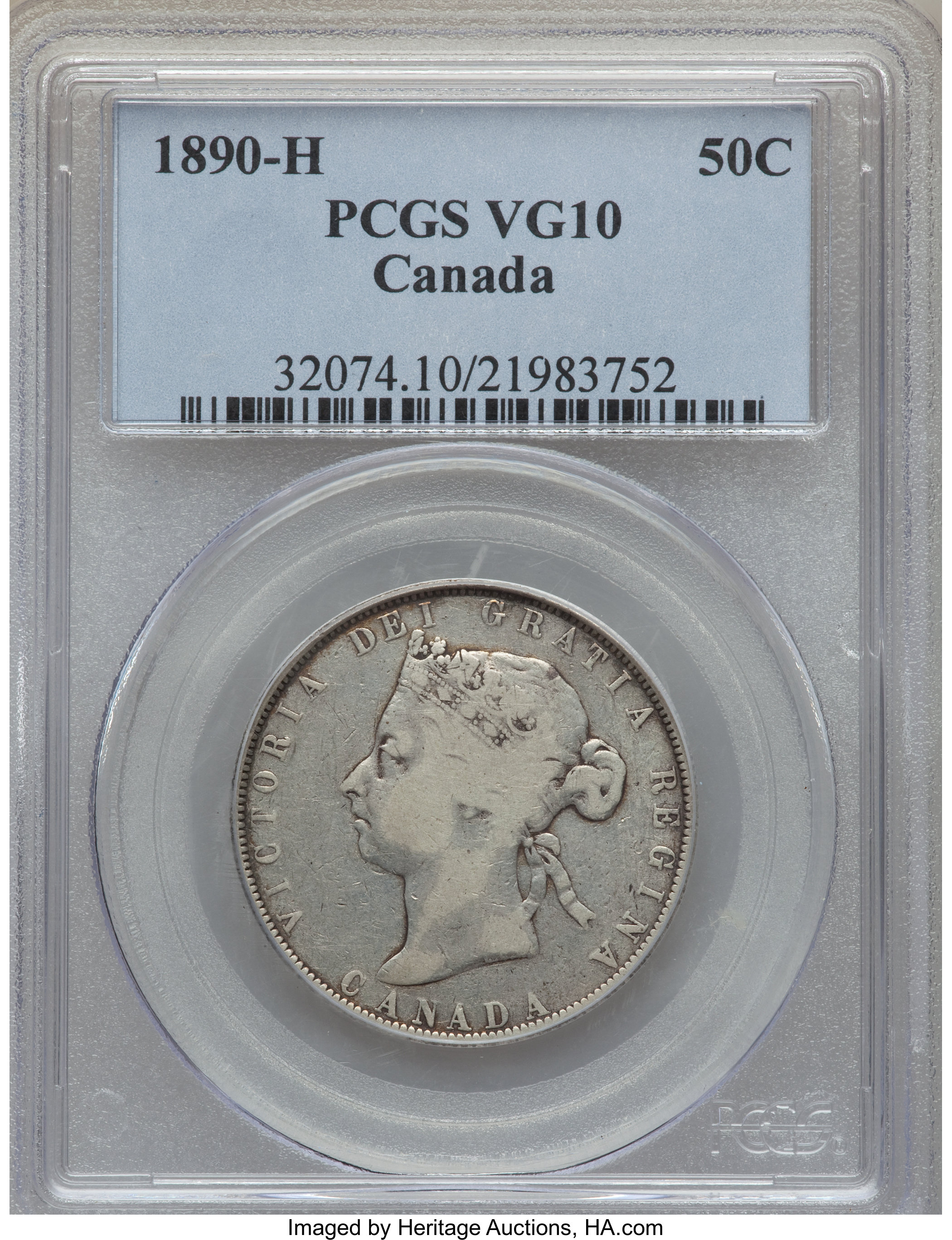 image for: Victoria 50 Cents 1890-H VG10 PCGS