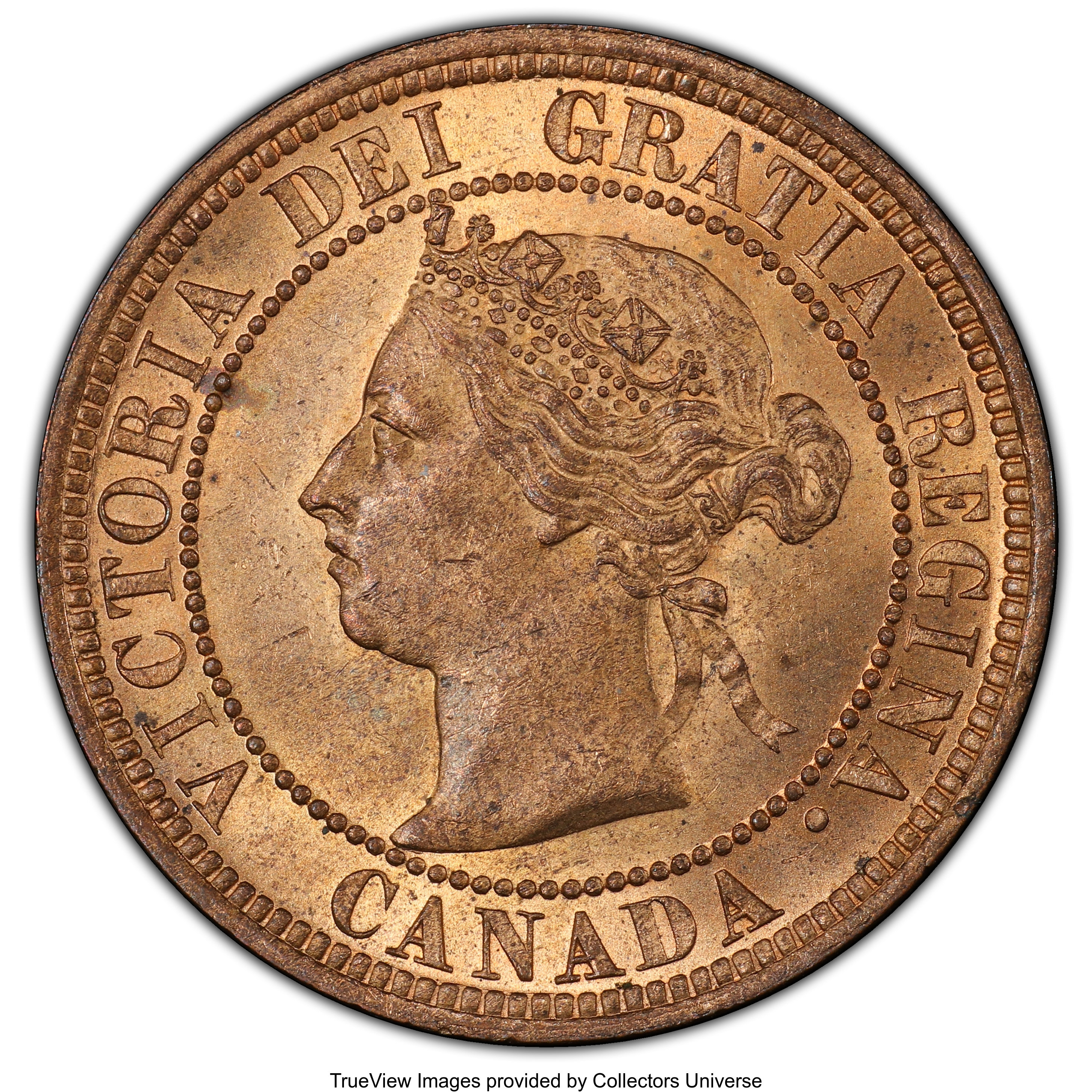 image for: Victoria Cent 1887 MS64 Red and Brown PCGS