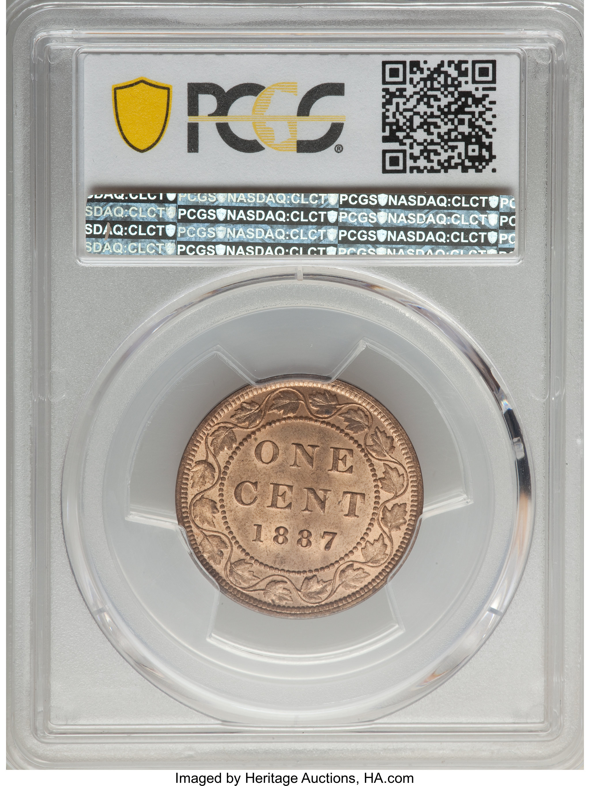 image for: Victoria Cent 1887 MS64 Red and Brown PCGS