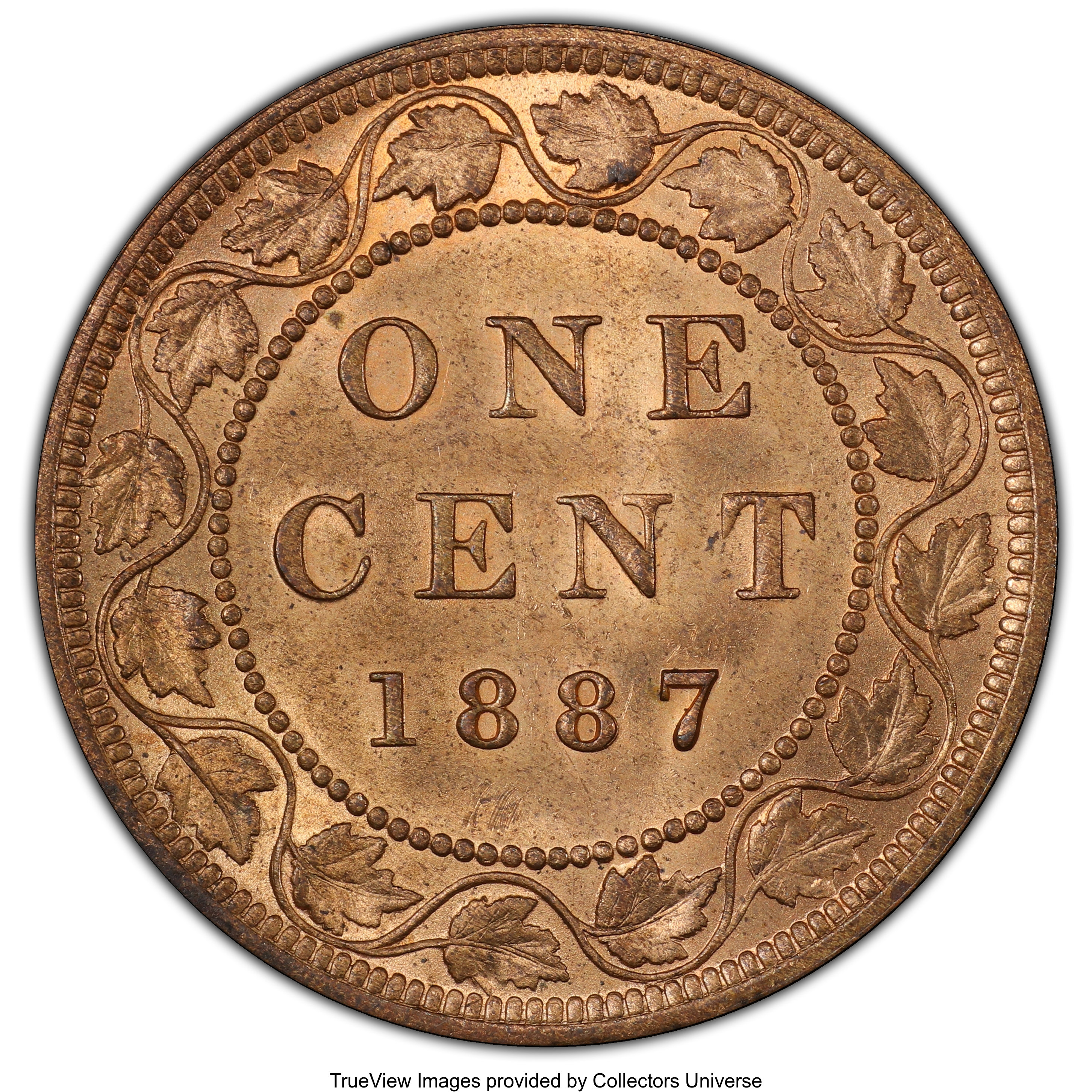image for: Victoria Cent 1887 MS64 Red and Brown PCGS