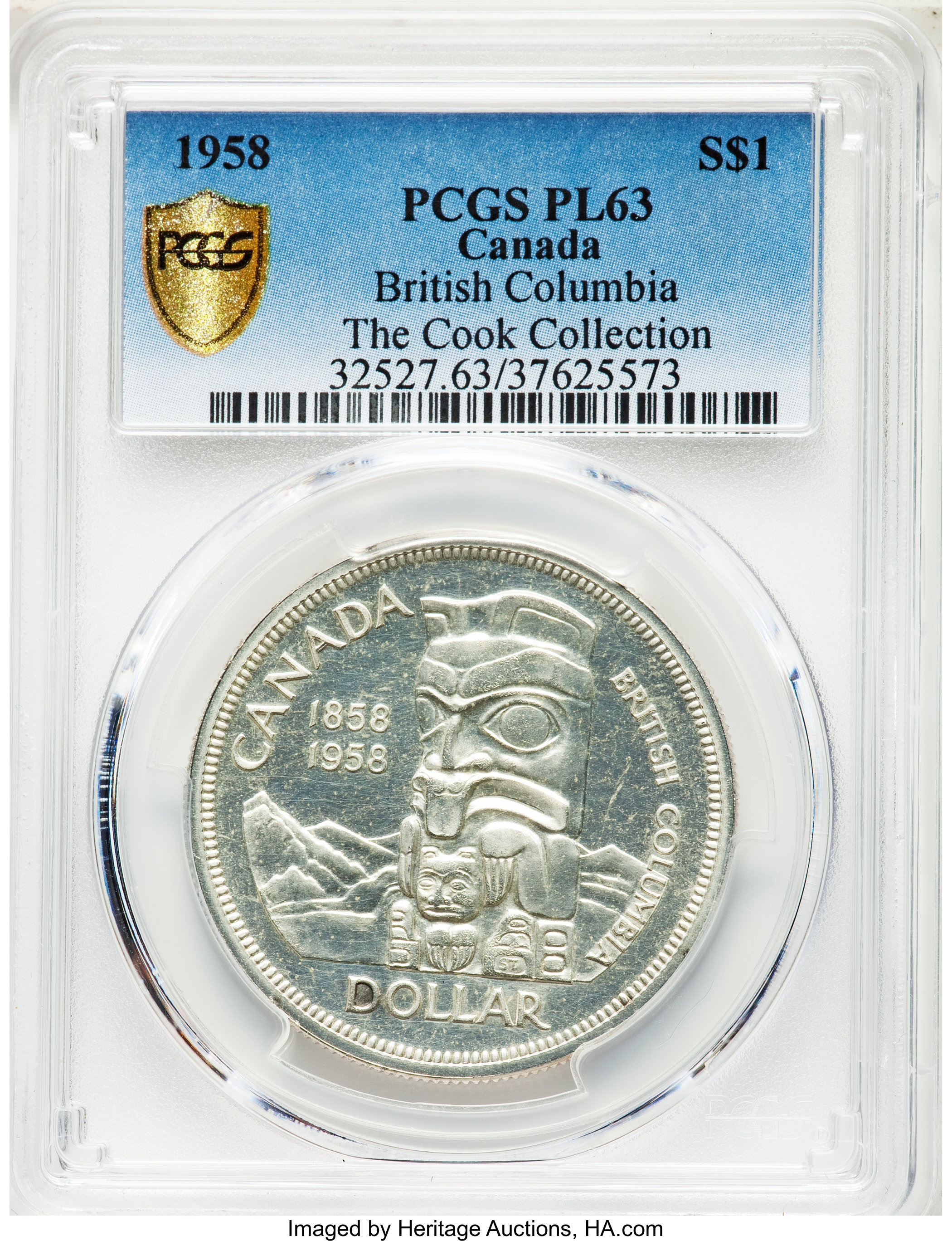 image for: Victoria Prooflike Dollar 1958 PL63 PCGS