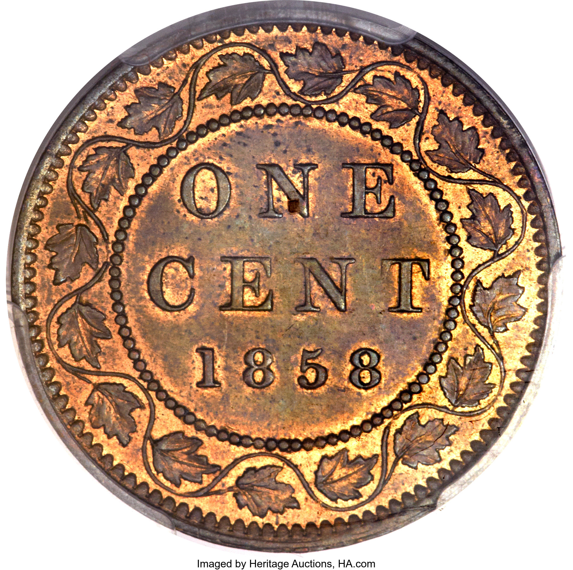 1858 1c Province of Canada, Medal Alignment MS RB