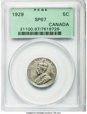 image for: George V Specimen 5 Cents 1929