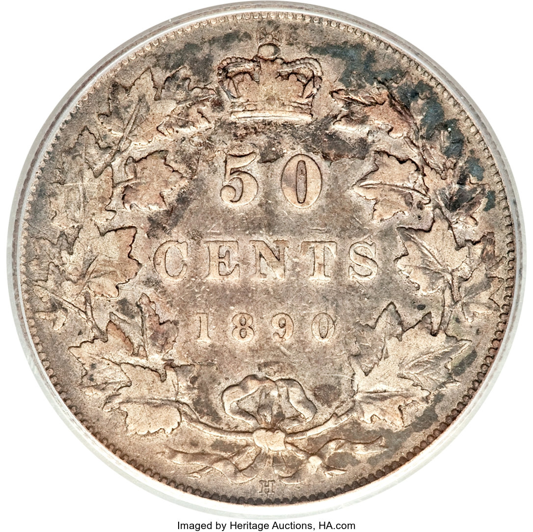image for: Victoria 50 Cents 1890-H VF25 PCGS