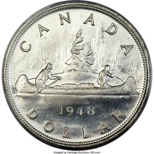 image for: George VI Dollar 1948 MS61 PCGS