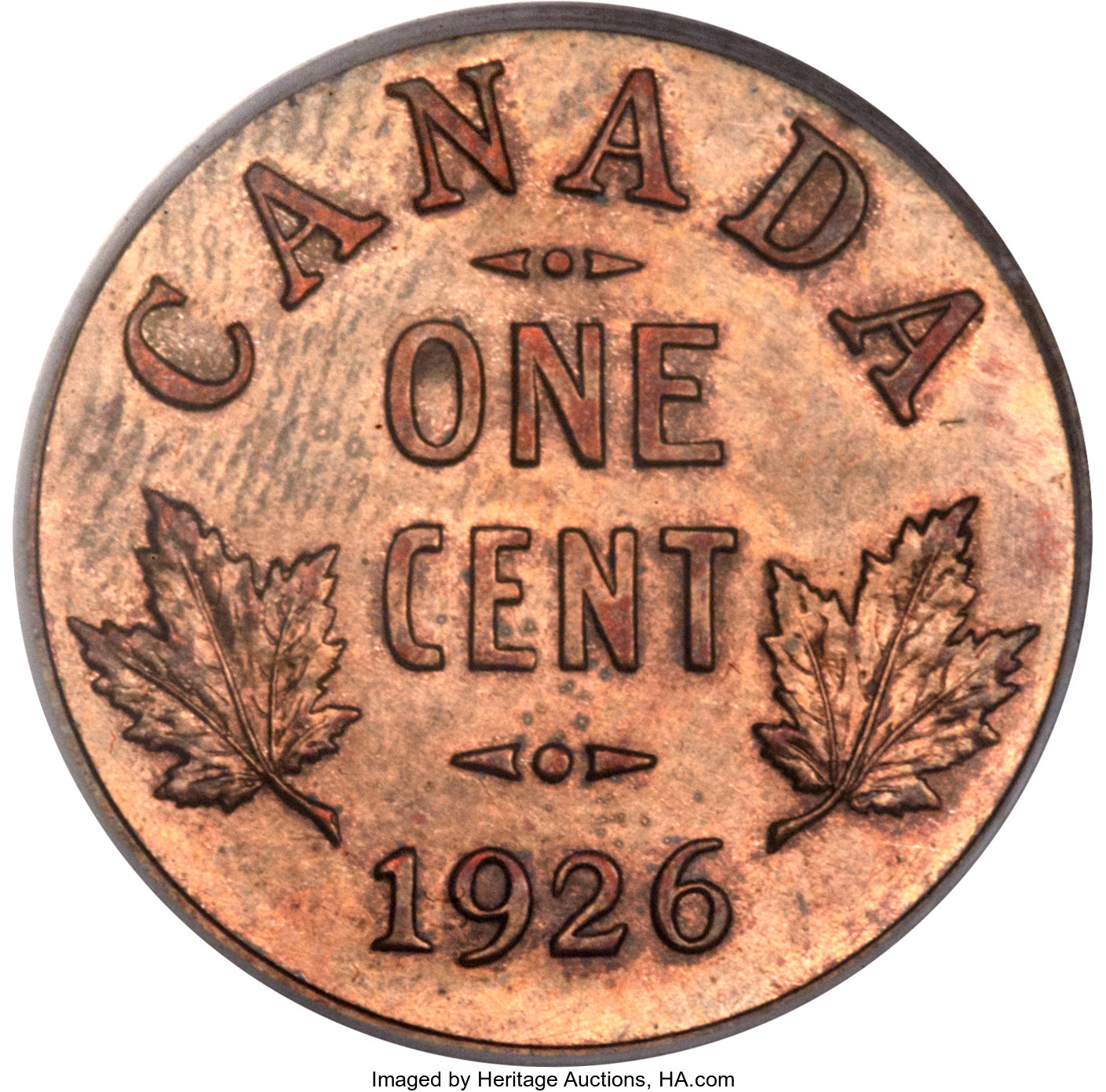 image for: George V Specimen 1 Cent 1926 SP63 Red PCGS