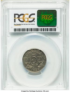 image for: George V Specimen 5 Cents 1926 Near 6 SP65 PCGS