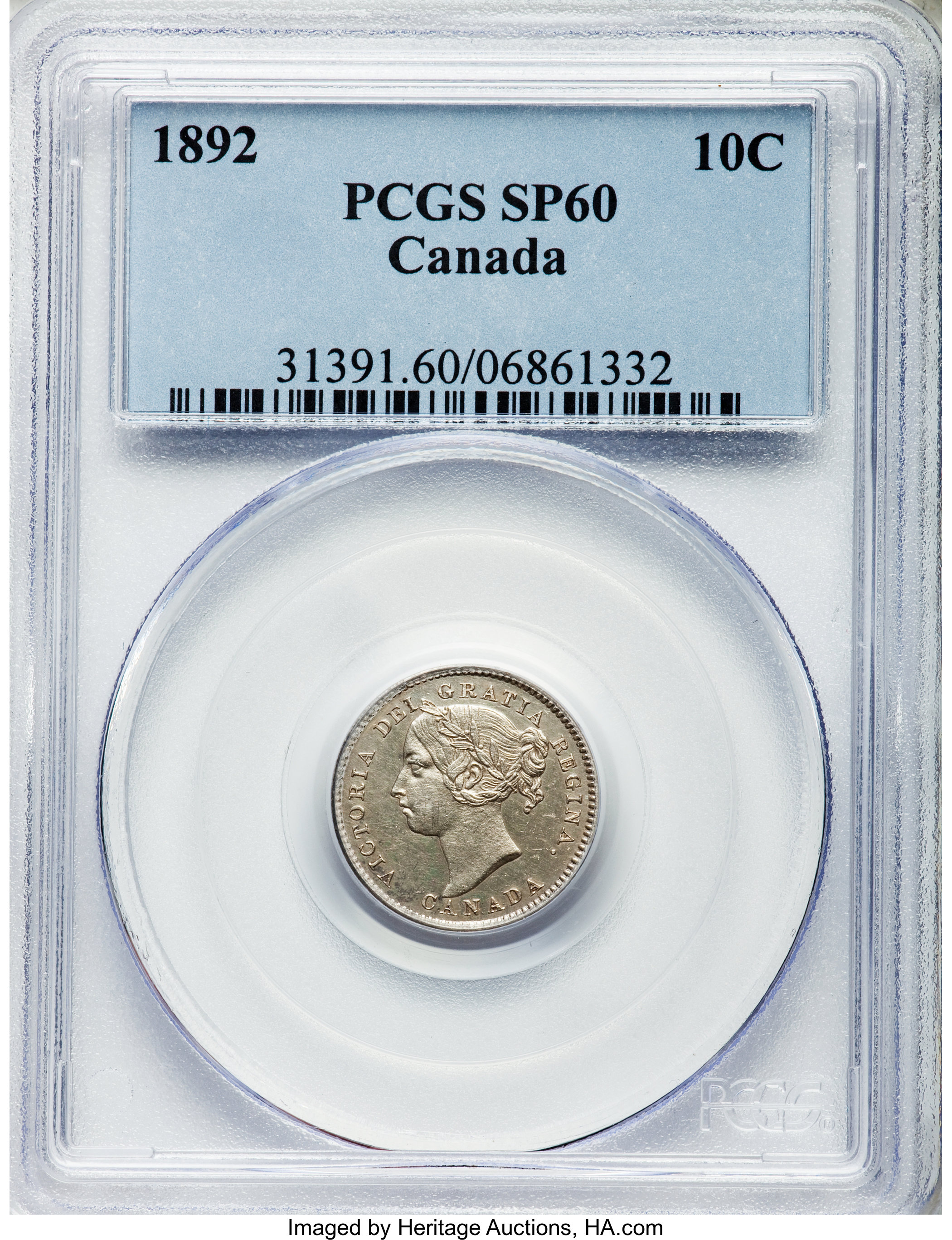 image for: Victoria Specimen 10 Cents 1892 SP60 PCGS