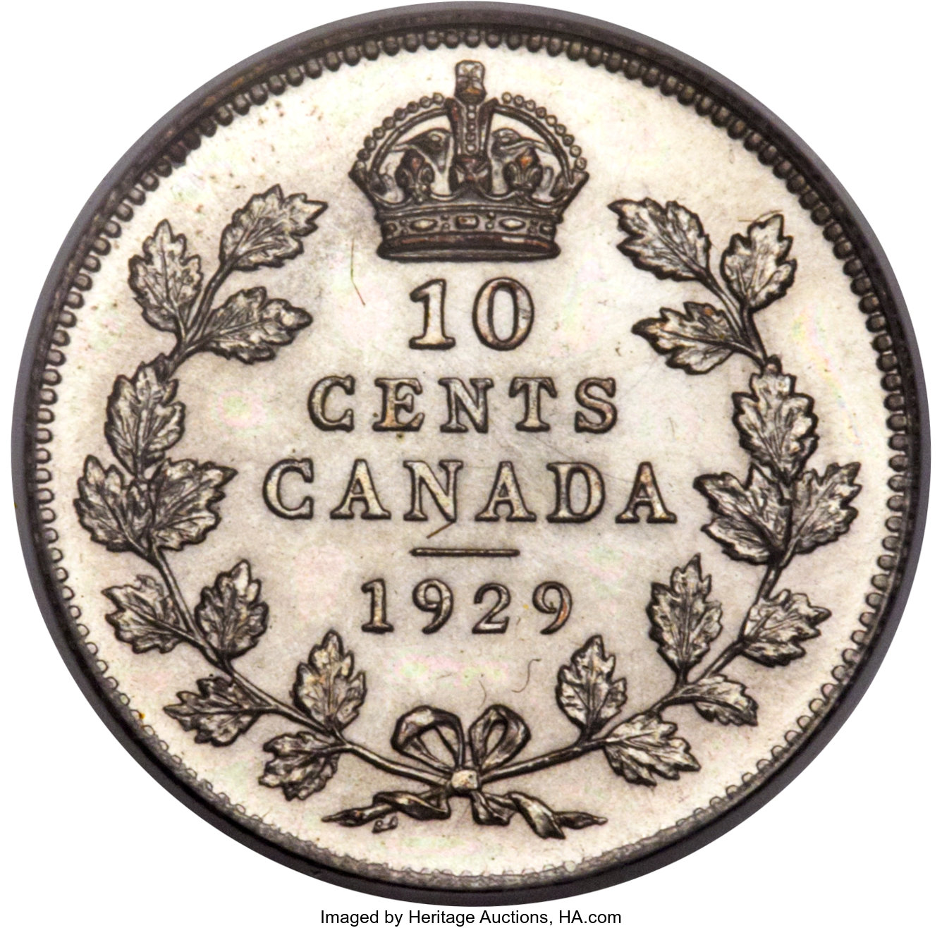 image for: George V Specimen 10 Cents 1929 SP66 PCGS