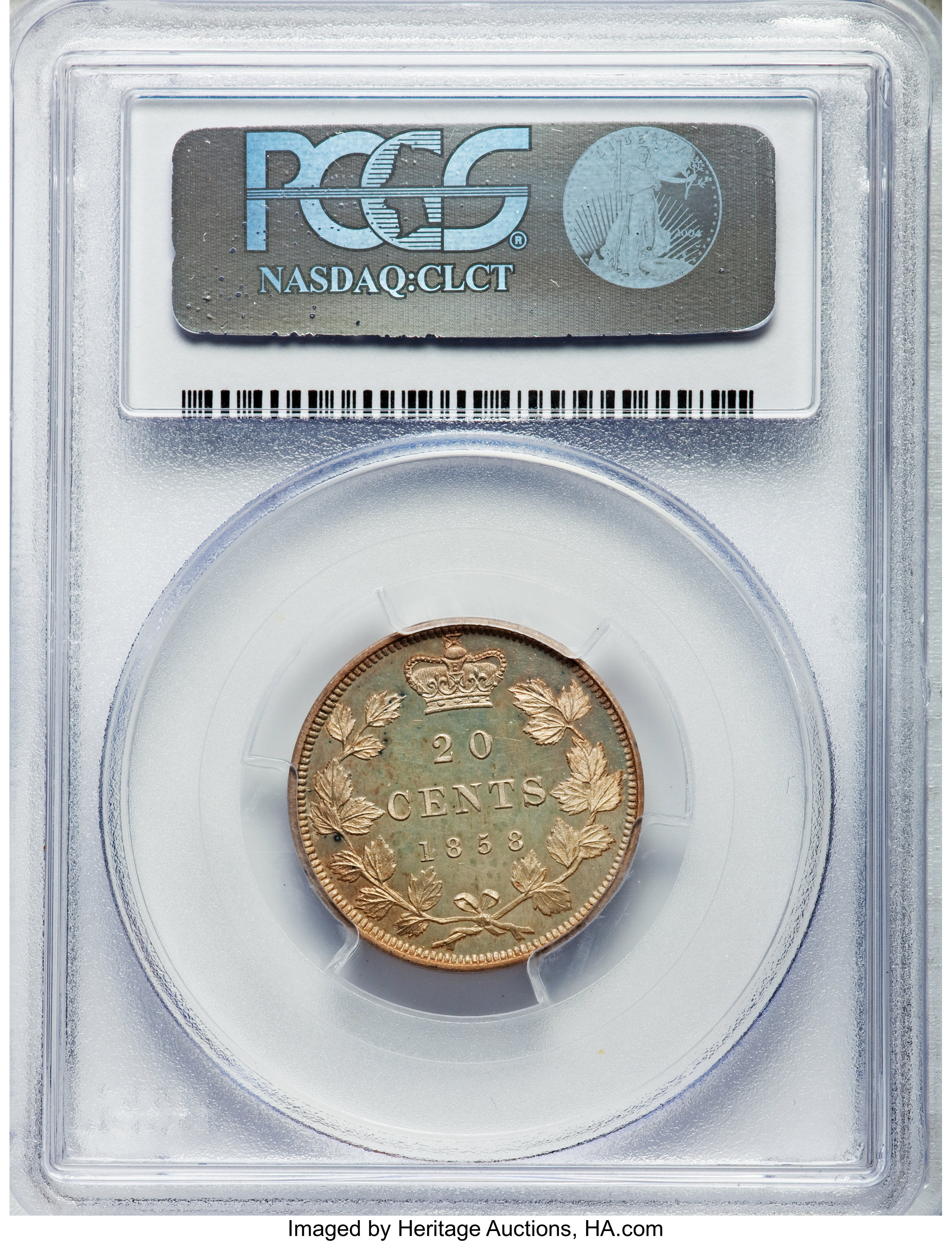 image for: Victoria Specimen 20 Cents 1858 SP64 PCGS