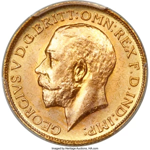 image for: George V gold Sovereign 1914-C MS66 PCGS