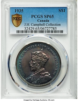 image for: George V Specimen Dollar 1935 SP65 PCGS