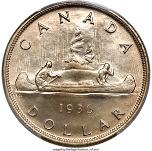 image for: George V Specimen Dollar 1936 SP65+ PCGS