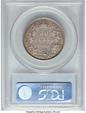 image for: Victoria 50 Cents 1871-H VF25 PCGS