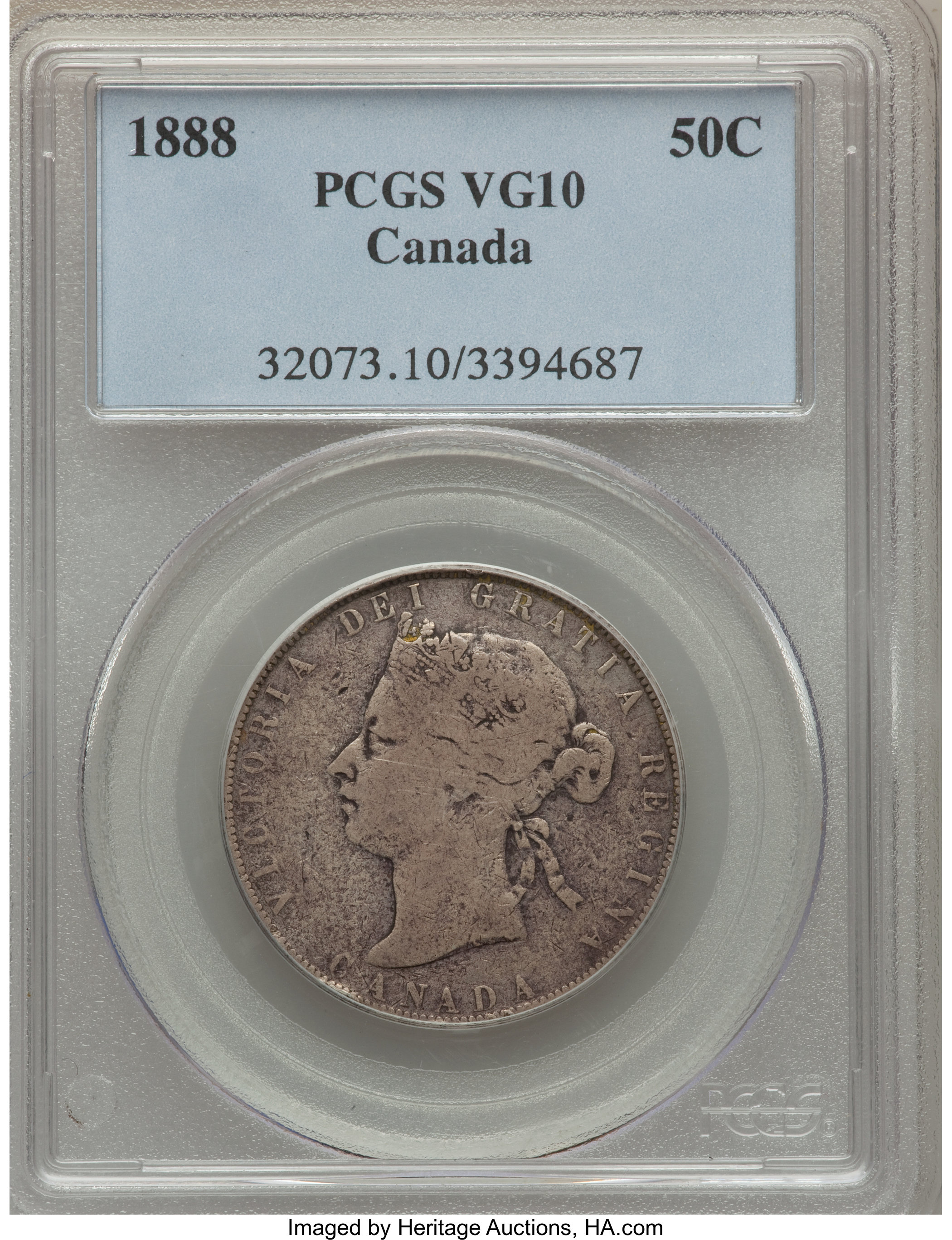 image for: Victoria 50 Cents 1888 VG10 PCGS