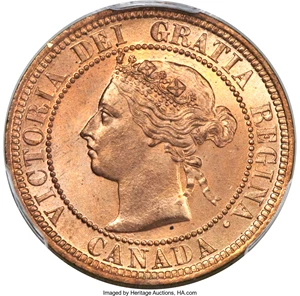 image for: Victoria Cent 1882-H MS65 Red PCGS