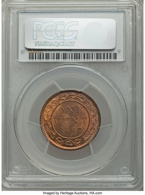 image for: Victoria Cent 1882-H MS65 Red PCGS