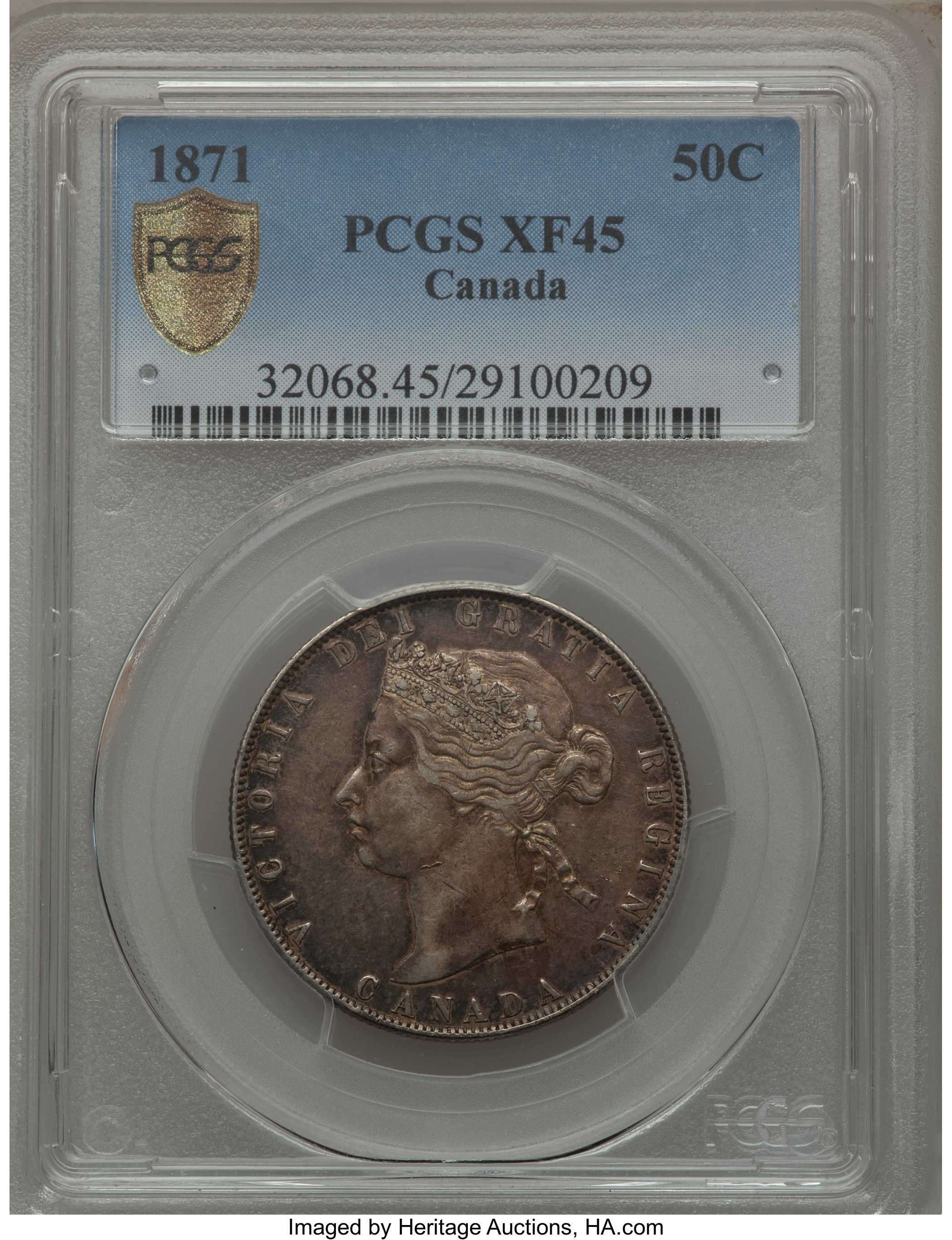 image for: Victoria 50 Cents 1871 XF45 PCGS