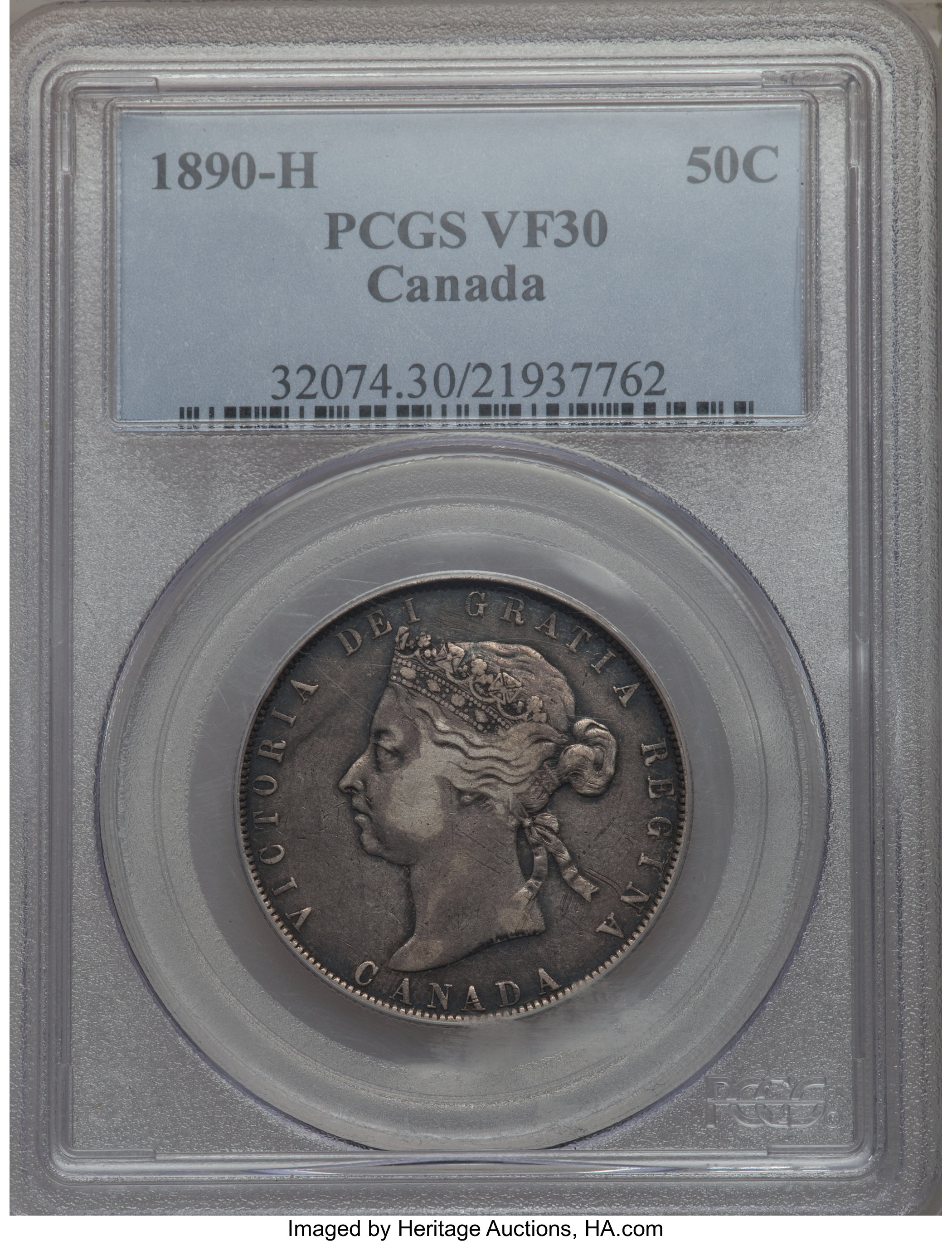 image for: Victoria 50 Cents 1890-H VF30 PCGS