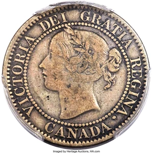 image for: Victoria brass "Narrow 9" Cent 1859 VF20 PCGS