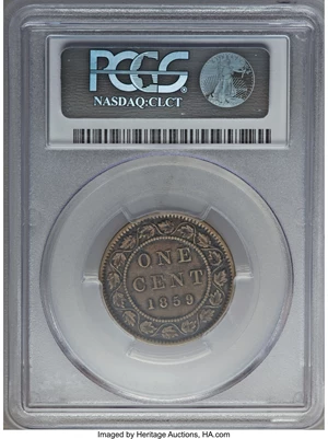 image for: Victoria brass "Narrow 9" Cent 1859 VF20 PCGS