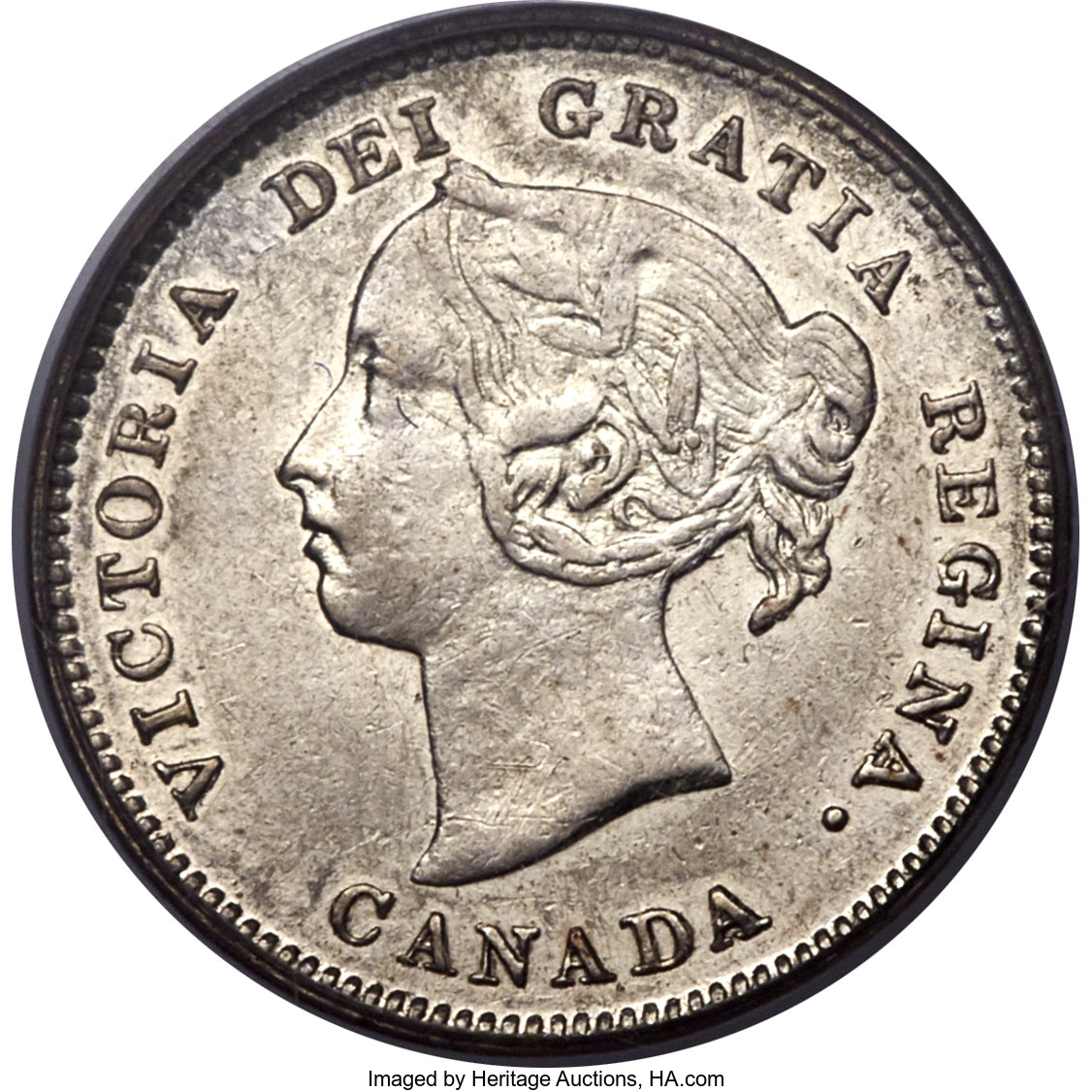 image for: Victoria "Far 4" 5 Cents 1884 AU55 PCGS