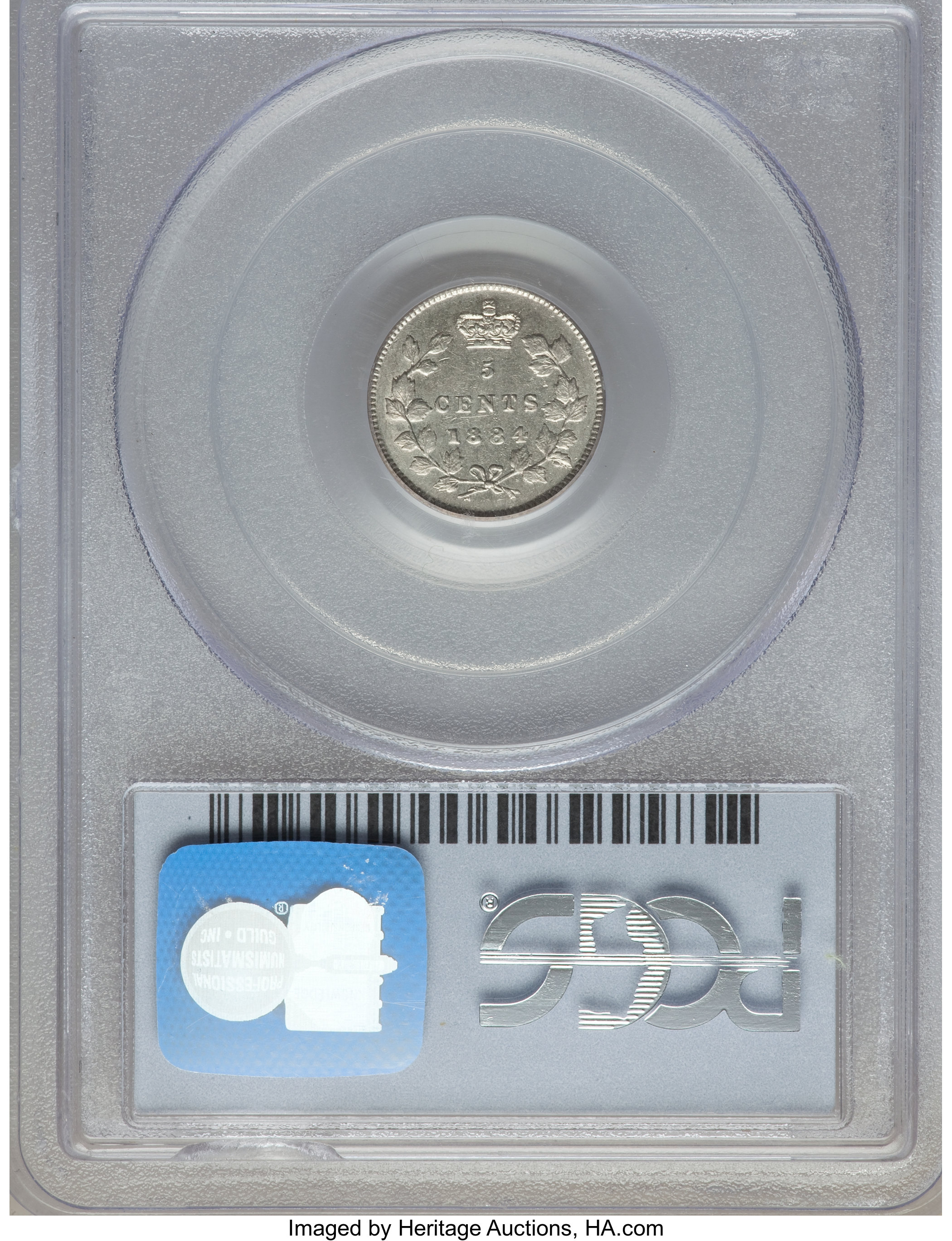 image for: Victoria "Far 4" 5 Cents 1884 AU55 PCGS