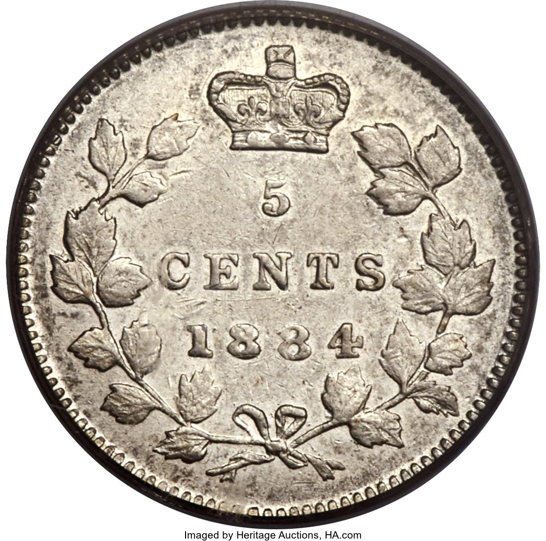 image for: Victoria "Far 4" 5 Cents 1884 AU55 PCGS