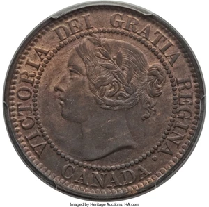 image for: Victoria Cent MS63 Red and Brown PCGS