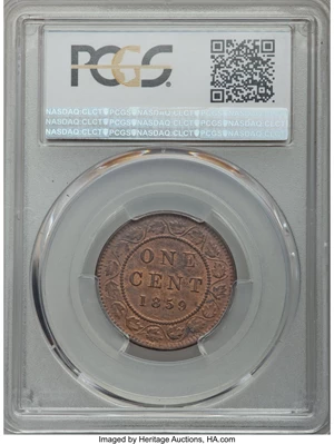 image for: Victoria Cent MS63 Red and Brown PCGS