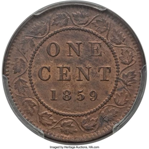 image for: Victoria Cent MS63 Red and Brown PCGS