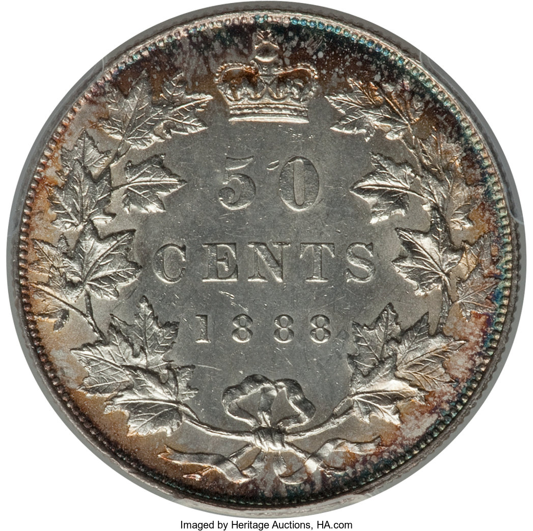 image for: Victoria 50 Cents 1888 AU58 PCGS