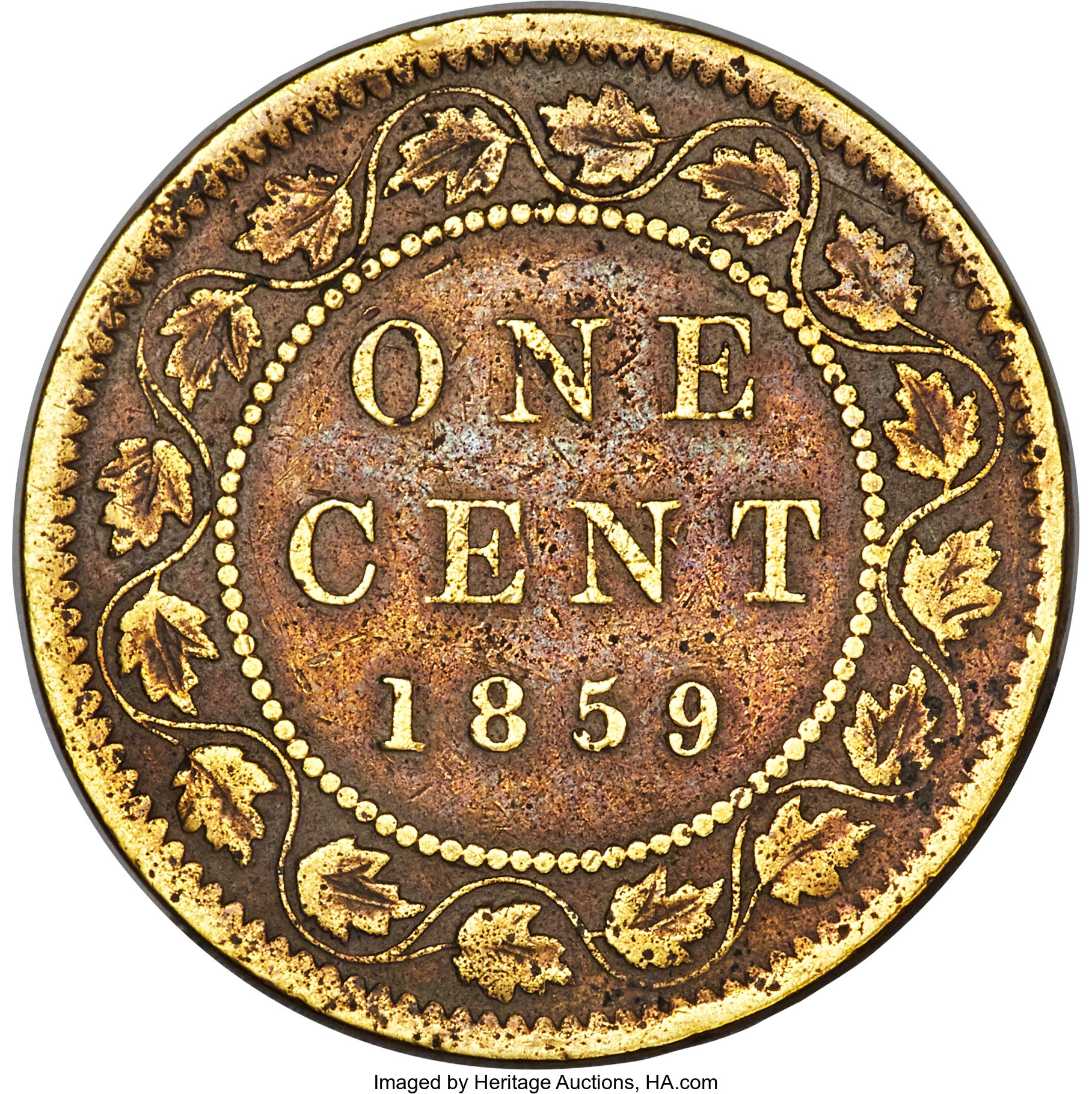 1859 Province of Canada One Cent Narrow 9, Brass MS Values | Greysheet