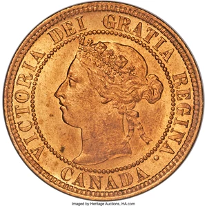image for: Victoria Cent 1900 MS65 Red PCGS