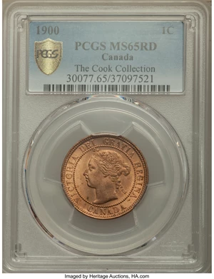 image for: Victoria Cent 1900 MS65 Red PCGS