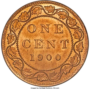 image for: Victoria Cent 1900 MS65 Red PCGS