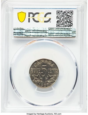 image for: George V Specimen 5 Cents 1929 SP65 PCGS
