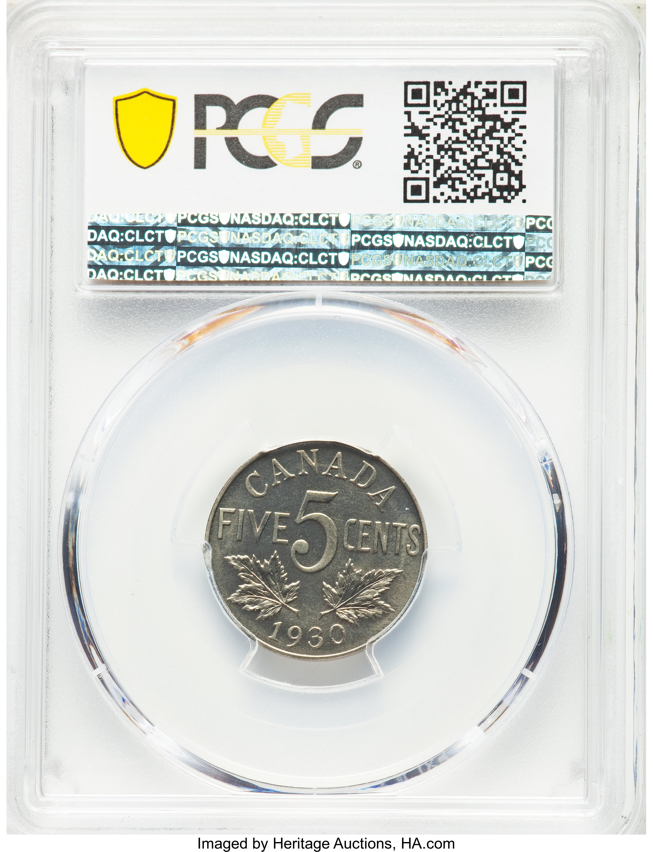 image for: George V Specimen 5 Cents 1930 SP69 PCGS