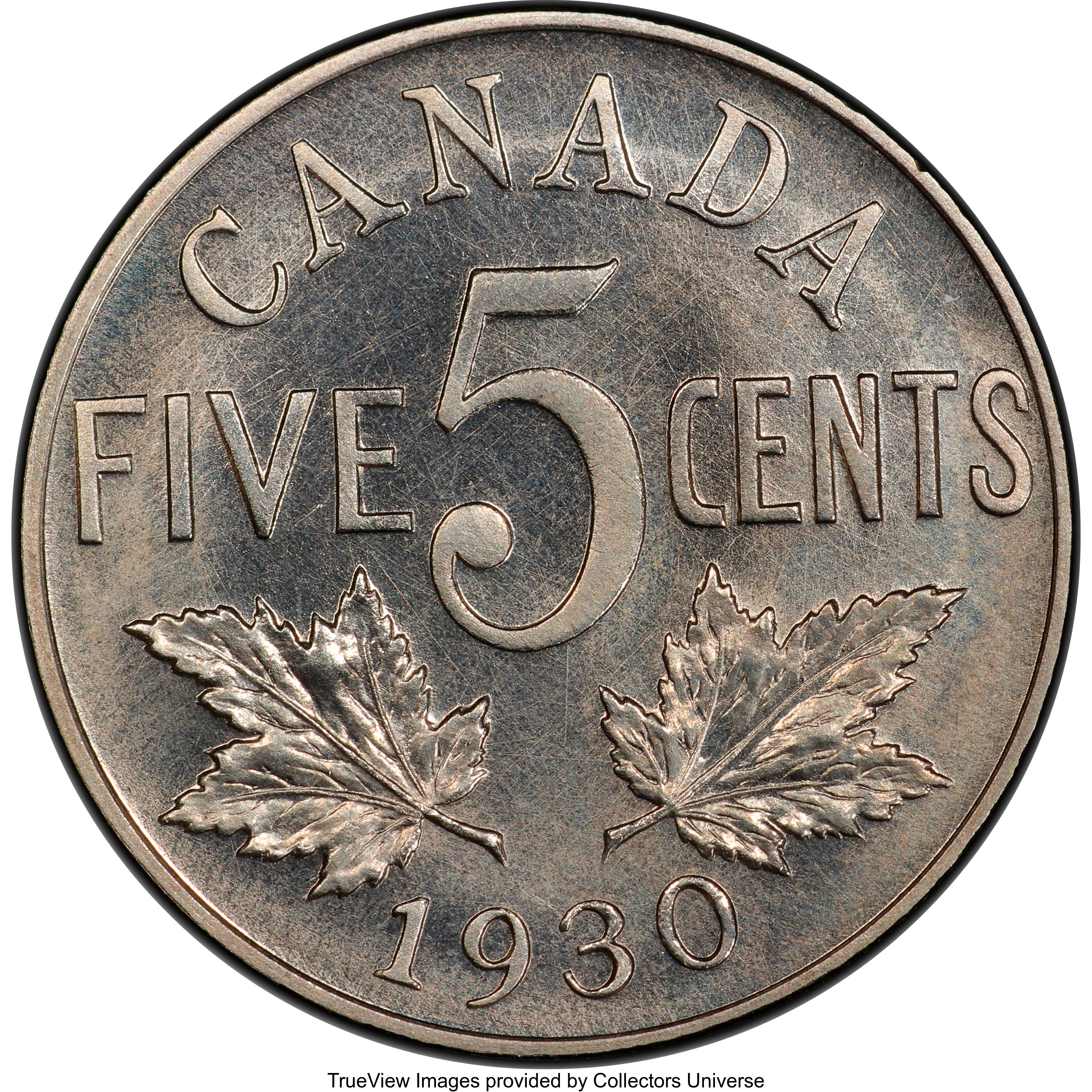 image for: George V Specimen 5 Cents 1930 SP69 PCGS