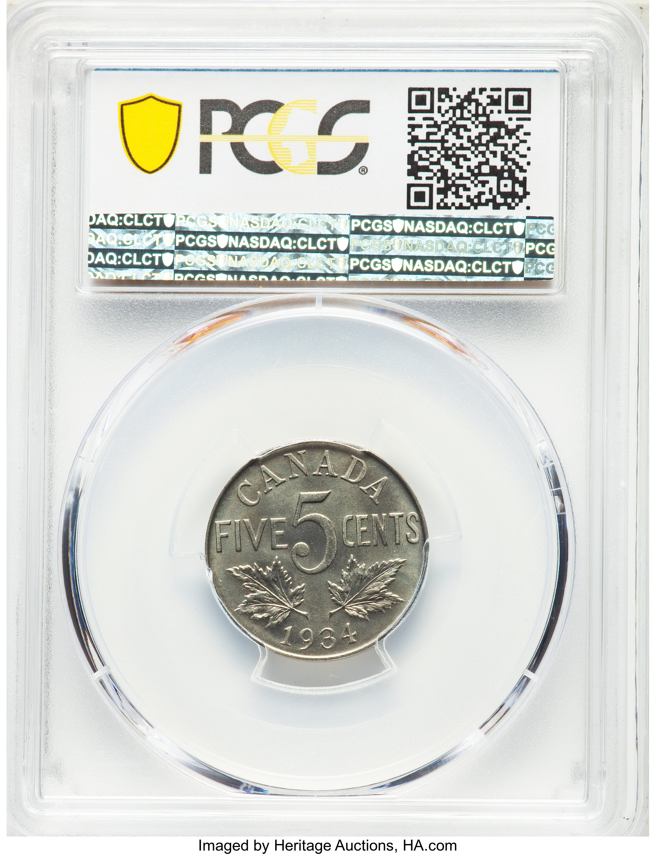 image for: George V Specimen "Far S" 5 Cents 1934 SP69 PCGS