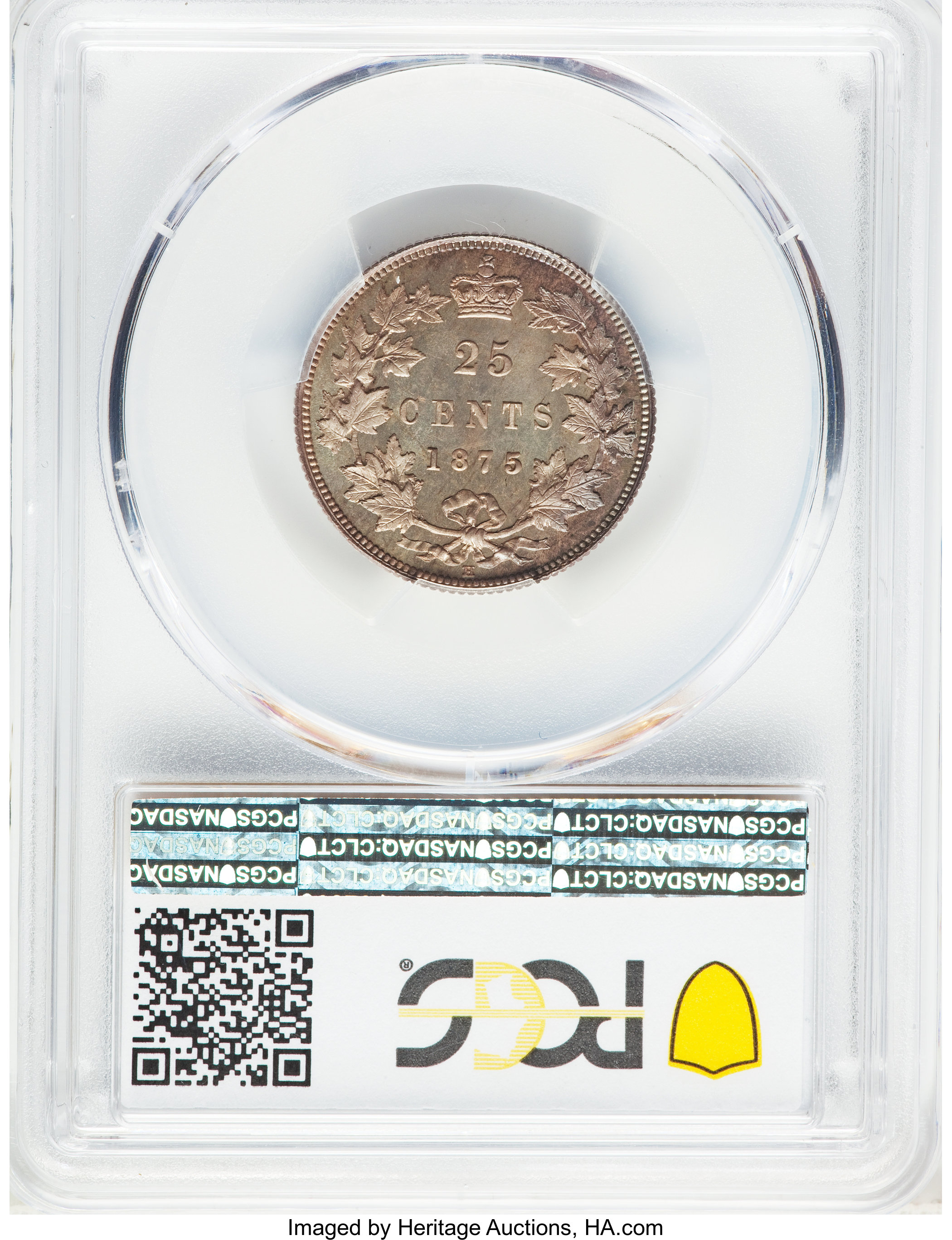 image for: Victoria Specimen 25 Cents 1875-H SP68 PCGS
