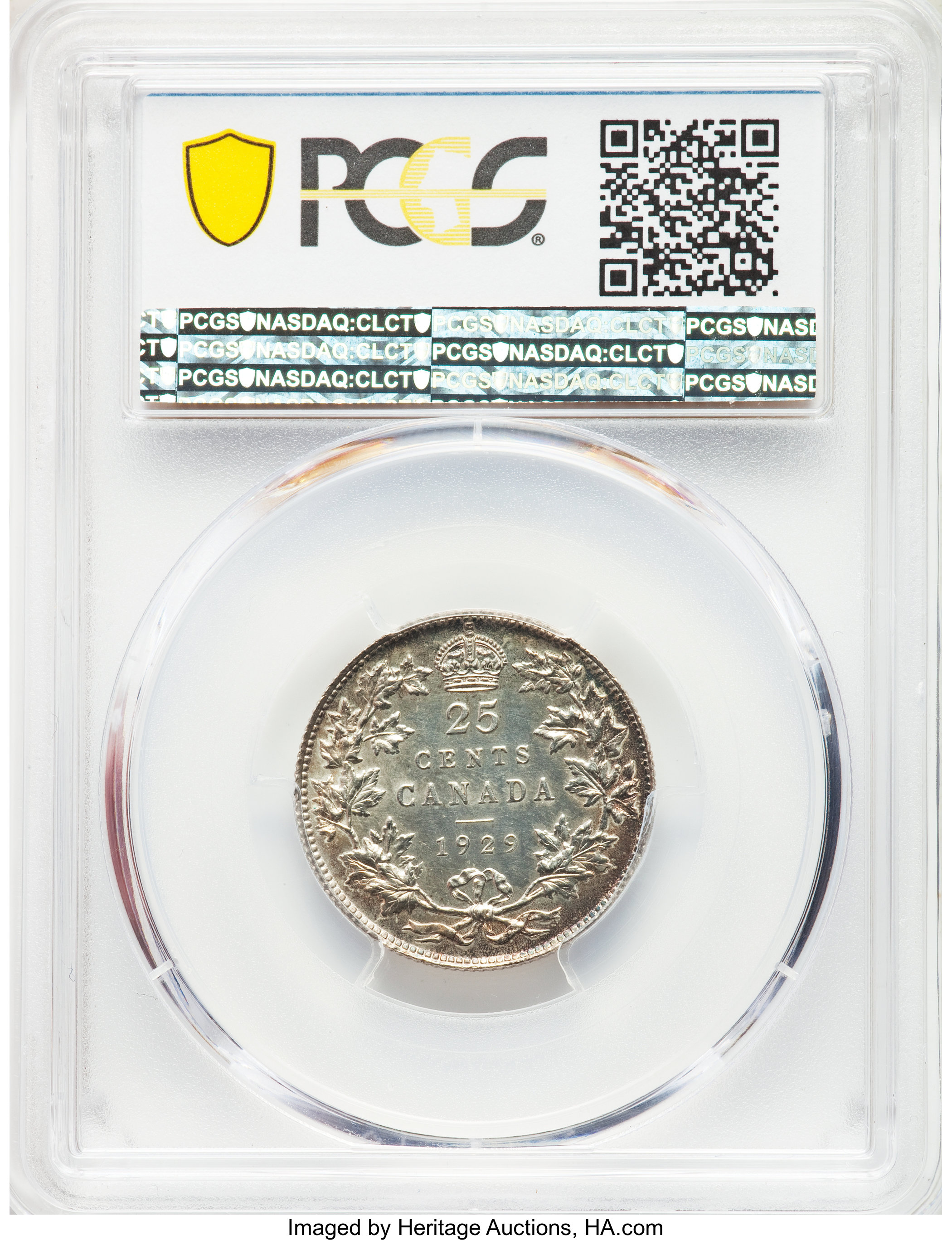 image for: George V Specimen 25 Cents 1929 SP63 PCGS