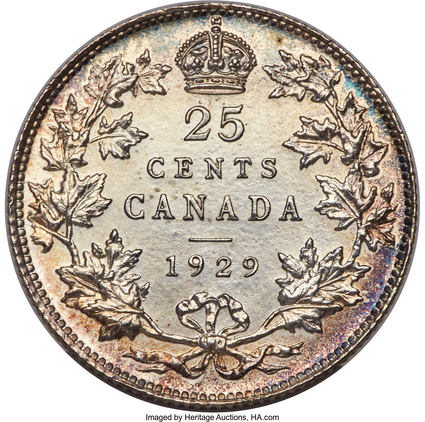 image for: George V Specimen 25 Cents 1929 SP63 PCGS